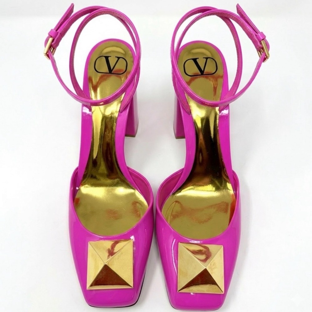 Valentino Garavani One Stud 90 Patent Leather Hot Pink Pumps with Box size 40 - Picture 10 of 15